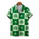 thumbnail image 3 of Camisas de playa hawaianas nuevas de verano para hombres y mujeres, camisa para parejas, camisa de manga corta con solapa estampada con trébol de cuatro hojas, camisas florales coloridas, 3 of 5
