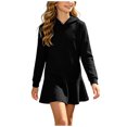 thumbnail image 4 of mgoYE Girls Swim Cover Up UPF 50+ Sun Protection Hoodie Long Sleeve Rash Guard Full Zip Quick Dry Beach Swimsuit Coverup(Black,9-10 Years), 4 of 8