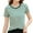 Green, variant on Lixiuxyad Woman Tee Women's Striped Retro Top Korean Style Full Loose Round Neck Short Sleeve Design Sense Color Contrast T Shirt