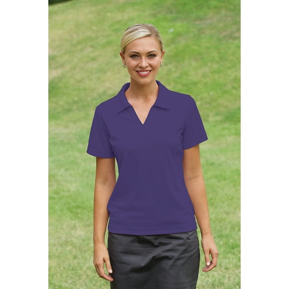 Ladies S/S Performance Polo- 100% Polyester Moisture Wicking And Anti-Microbial Treated Performance Baby Pique, Short-Sleeve, Easy Care, Color Fast Polo With Heat Seal Label, Johnny Collar Neckline, S