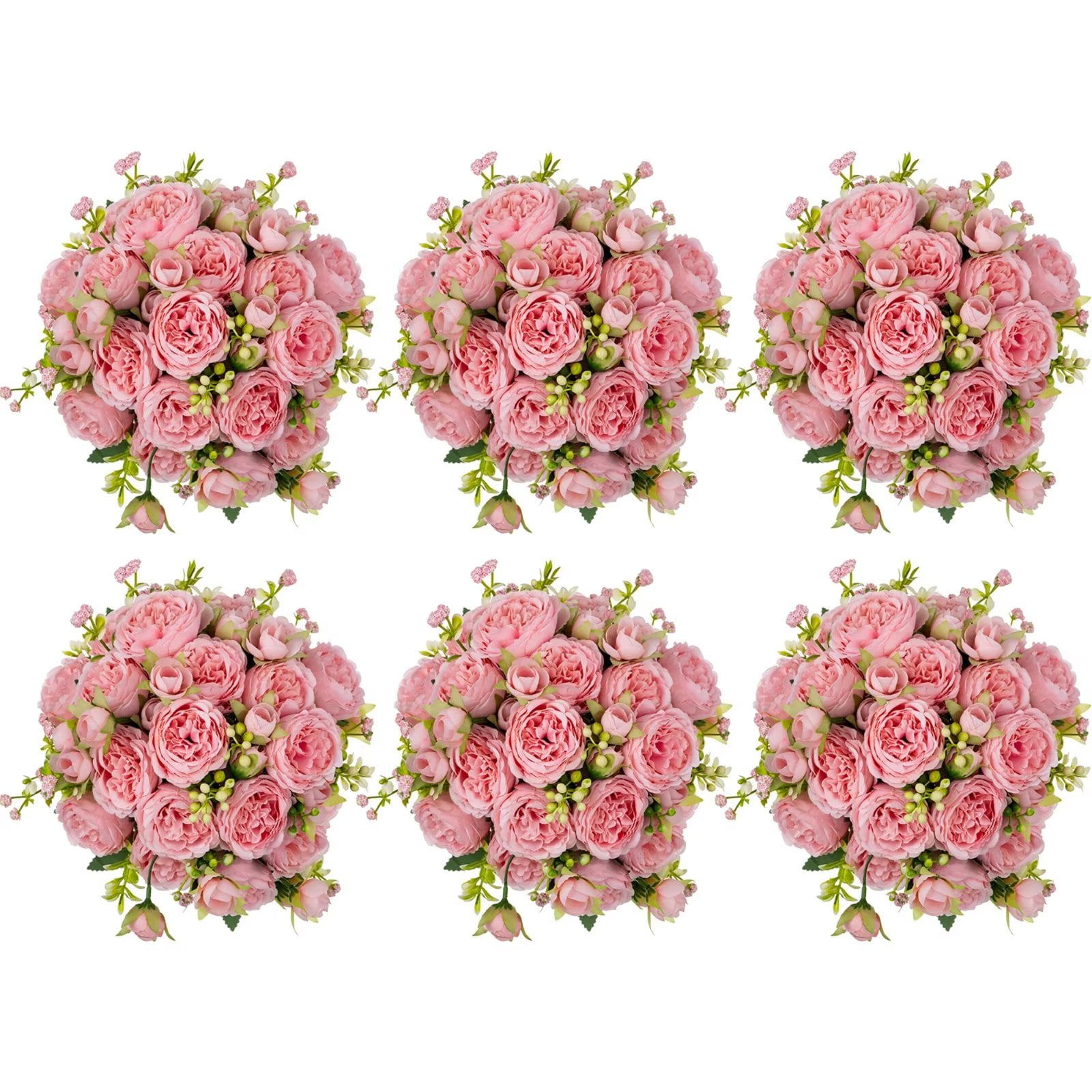 Blosmon Peony Artificial Flowers Bouquet For Wedding Party Table ...