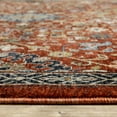 thumbnail image 4 of 5' X 8' Red Blue Gold And Ivory Oriental Power Loom Stain Resistant Area Rug With Fringe, 4 of 5