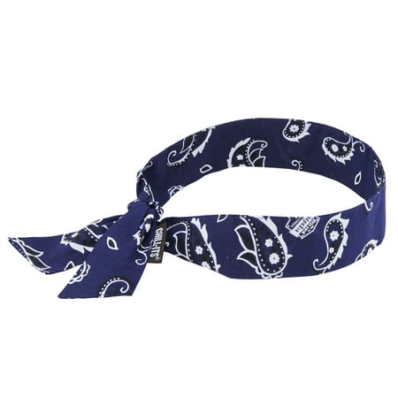 Ergodyne Chill-ItsÂ® 6700 Evaporative Cooling Bandana - Tie, Navy Western