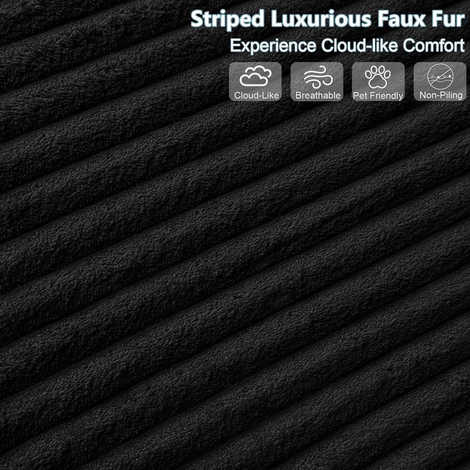 Cloud Couch Sectional, 96" L-Shaped Sofa, No Assembly Corduroy Couch with Chaise for Living Room,Black