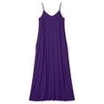 thumbnail image 3 of StSilkitty Plus Size Maxi Dresses for Womens Solid Color Adjustable Spaghetti Strap Sleeveless V Neck Long Sundresses, 3 of 5