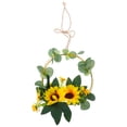 thumbnail image 1 of Guirnalda de girasoles artificiales, colgante de corona de girasol de simulación de arte del hierro, 1 ud., 1 of 5
