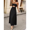 thumbnail image 3 of Womens Black Halter Bodycon Maxi Dress Cutout Waist Beaded Detail Summer, 3 of 6
