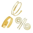 thumbnail image 4 of 3pcs Arm Cuff Fashion Upper Arm Band Cuff Bracelet Women Gold Jewelry Armband Set, 4 of 8