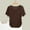 Coffee, variant on WCJM Football Shirts for Womens Shirts Summer New Short Sleeved T Shirt for Women Slim Fit and Slimming Design Irregular Pleats Pure Desire for Style Pleating and Waist Cinching Tops