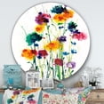 thumbnail image 2 of Designart « Aquarelle Indigo, Verte et Jaune » Art Mural Rond en Métal Style Ferme - Disque de 36, 2 of 5