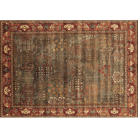 Ahgly Company Indoor Rectangle Oriental Brown Traditional Area Rugs, 6' x 9'
