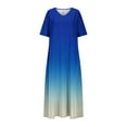 thumbnail image 4 of DailyTrove Women's Short Sleeve V Neck Ombre Maxi Dress, Elegant Outerwear for Summer Seaside Weddings Romantic Dates, 4 of 6