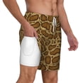 thumbnail image 3 of Picia Snake Skin pattern Mens Swim Trunks with Compression Liner Stretch Beach Shorts Quick Dry with Zipper Pockets No-Chafing Board Shorts-XX-Large, 3 of 9
