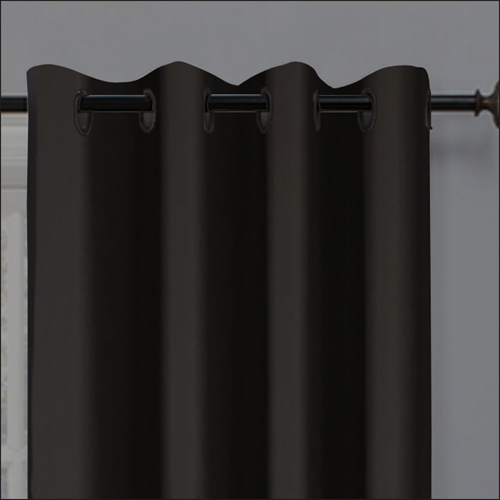 Better Homes & Gardens Solid Herringbone Blackout Curtain Panel, 1 Panel, Black, 50" W x 63” L