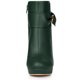 thumbnail image 2 of Botines de tacón alto grueso con plataforma y decoración de lazo para mujer Verde oscuro 36, 2 of 6