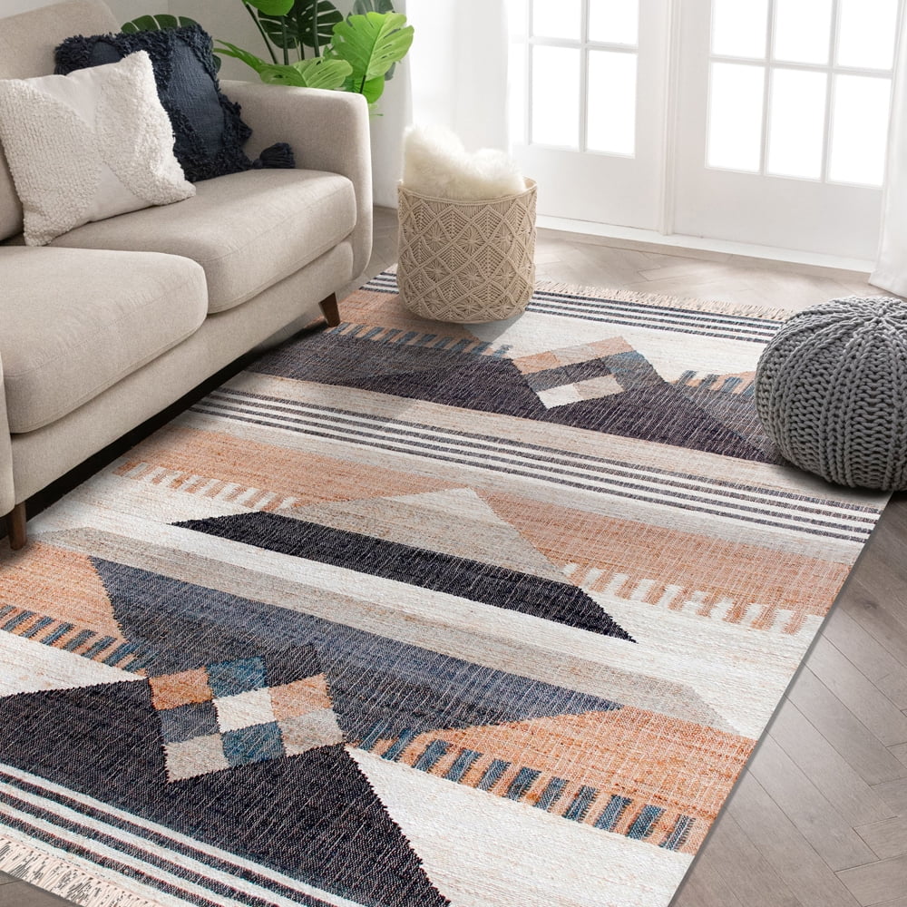 Ox Bay Finley Modern, Bohemian Geometric Hand-Made Area Rug, 4' x 6'