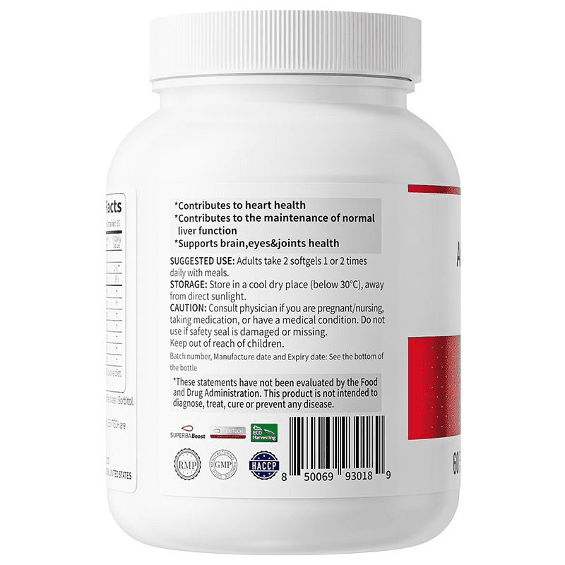 Vinsic Antarctic Krill Oil, 60 Softgel Capsules - New Zealand Made Omega-3 Supplement with EPA, DHA & Astaxanthin - Supports Heart, Brain & Joint Health For Daily Nutritional Support