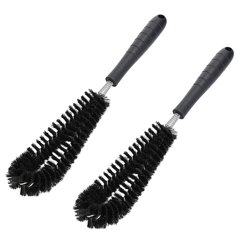 Simple Handle Cup Brush Long Soft Bristle Cleaning Tool for Bottles Tires Wheels Kitchen Automotive 36cm Black 2 Pack