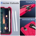 thumbnail image 3 of Kids Cases for iPad mini 6th Gen 8.3" 2021 Case, for iPad mini 7th Gen (A17 Pro) 2024 Case with Sturdy Kickstands, Heavy Duty Shockproof case for Kids Children Boys Girls, Rose+Black, 3 of 7