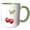Green/White, variant on 3drose, an Image of Two Red Cherries on White, Elegant Kitchen Art Gift, 11oz Two-tone Blue Mug