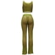 thumbnail image 5 of VISgogo Conjunto de pantalones ahuecados para mujer, tops recortados con escote redondo de color sólido y pantalones con parte inferior de campana con cordón VISgogo moda, 5 of 8