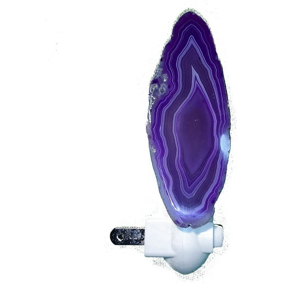 Purple Polished BrFYBTO ilian Crystal Agate Slab Night Light Nite Lite