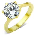 thumbnail image 1 of Bague en Acier Inoxydable IP Gold pour Femmes avec AAA Grade CZ en Transparent - Taille 7, 1 of 1