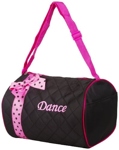 Fuchsia Black 1PerfectChoice Girls Dance Bag Duffle Laser Sequined With Silver Metallic