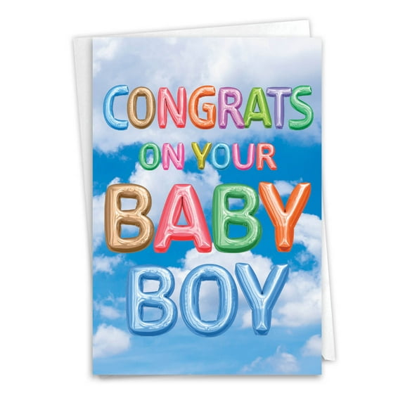 1 Baby Card with Envelope - Baby Boy (Not 3D or Layered) C5651KBBG