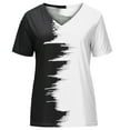 thumbnail image 4 of Odeerbi Womens Tops Dressy 2025 Casual Blouse Trendy V-Neck Short Sleeve Print T-shirt White, 4 of 8