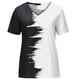 thumbnail image 4 of Tops Para Mujer Blusa Casual Elegante Camiseta Con Estampado de Manga Corta Con Cuello en V de Moda Odeerbi  ODB162595, 4 of 8