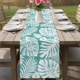 thumbnail image 6 of Table Runners 90 Inches Long Dress Scarves, Palm Tree Monstera Farmhouse Coffee/Dining/Kitchen Table Decor Table Runner for Living Room, Turquoise Teal White Leaf Boho Botanical 13x90 Inch, 6 of 9