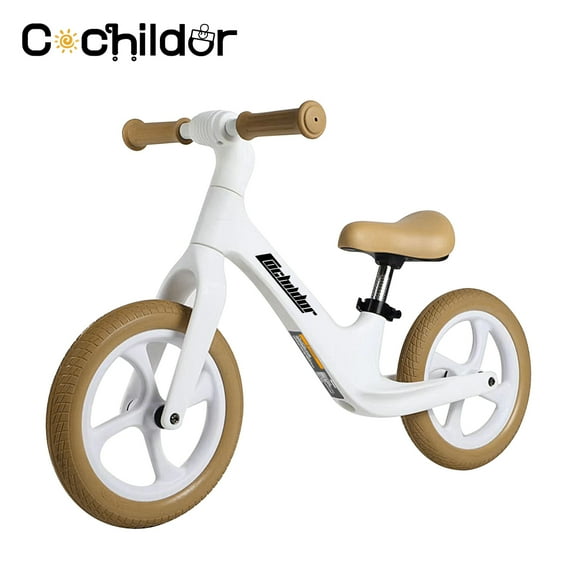 Cochildor Lightweight Balance Bike for Kids, with Adjustable Seat, Ages 2-6 Years, White