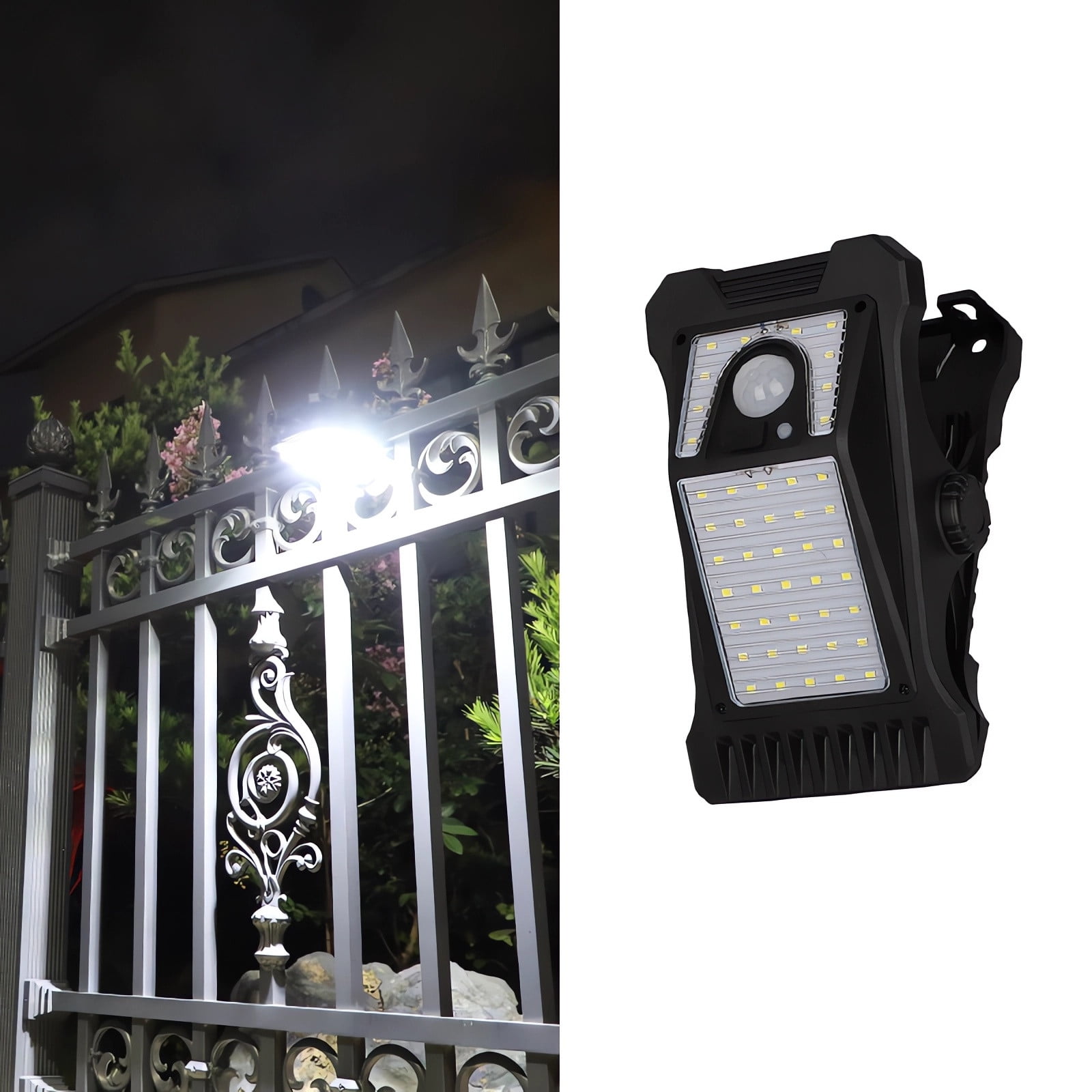 A Solar Outdoor Clip Light With Led Source, Motion Detection, Portable For Garden, Yard, Pathways, Easy Installation, Waterproof Design