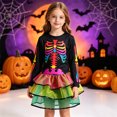 thumbnail image 2 of MEZZALL Girls Halloween Skeleton Bodysuit Dress Kids Party Fancy Tutu Dress Vacation Dresses, 2 of 5