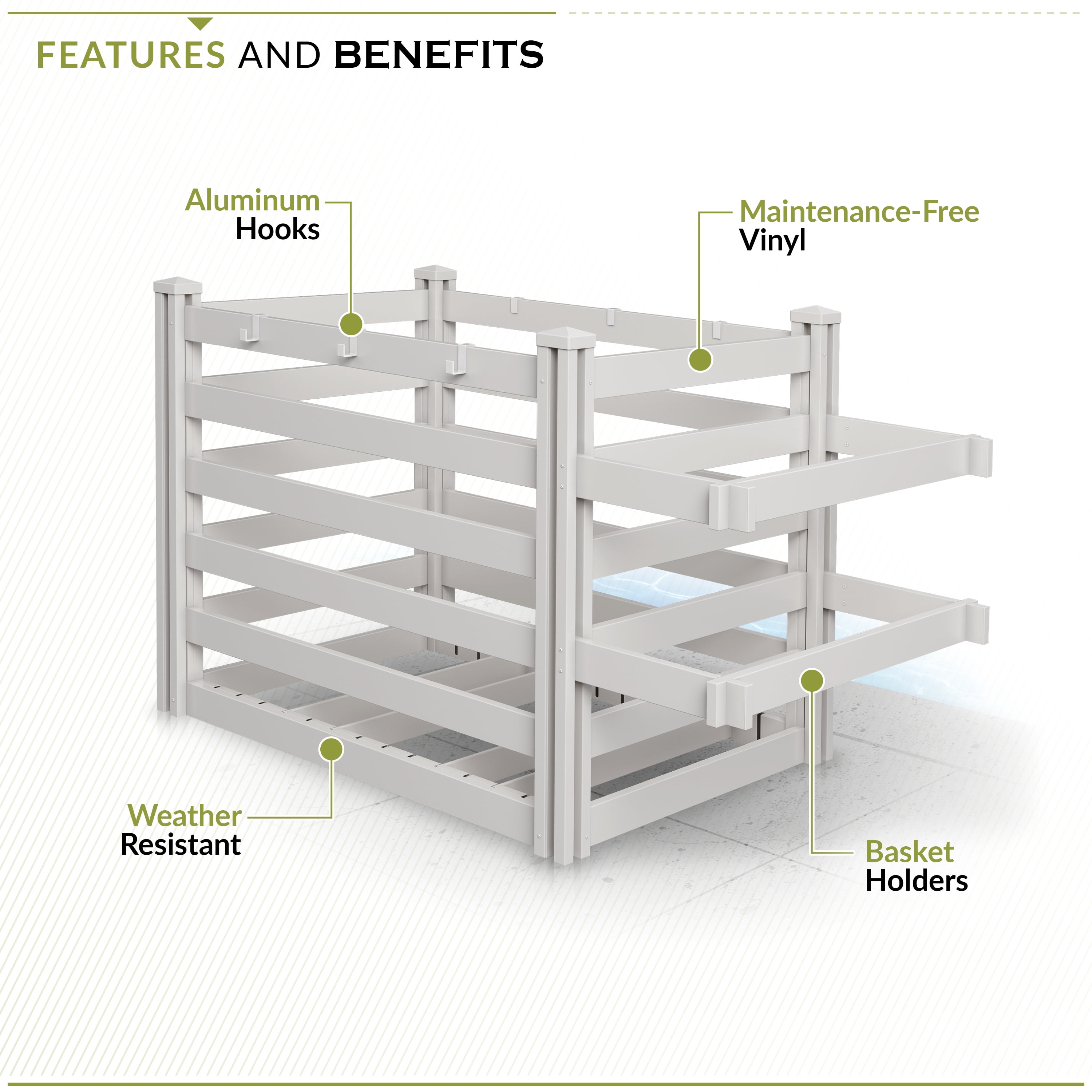 Zippity Outdoor Vinyl Pool Equipment Storage Shelf for Swimming