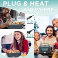 thumbnail image 6 of Aotto Electric Lunch Box Food Heater, 80W Portable Warmer for Car Truck Work with Dual 1.5L Stainless Steel Containers, 12V/24V/110V/220V Heated Lunch Box Suitable for Ideal Driver/Work/Gift, 6 of 7