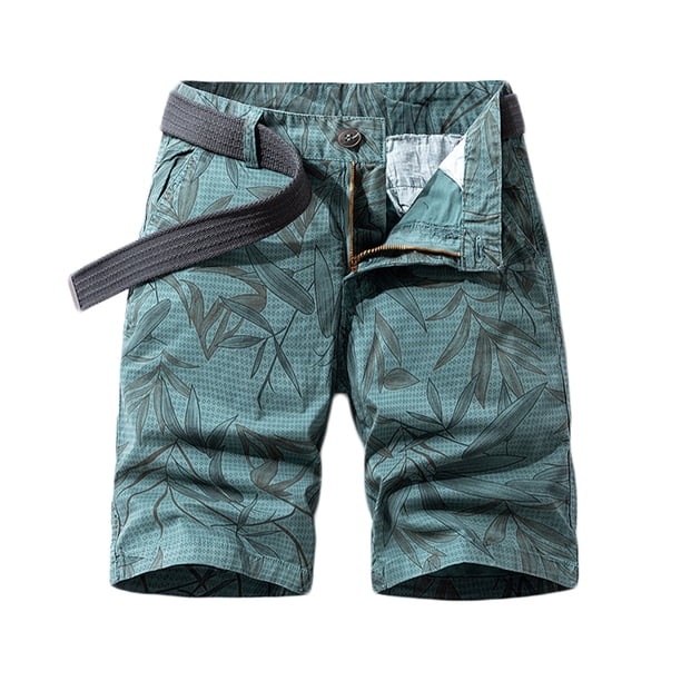 Mens Cargo Shorts Multi-Bolsillo Relajado Ajuste 97% Algodón 3% Spandex, Pantalones de Playa Casuales para Ropa de Dormir, Al Aire Libre Y Verano