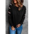 thumbnail image 1 of Women's Leopard Insert Black Sweatshirt, 1 of 13