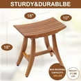 thumbnail image 4 of Wooden Spa Bench Wood Seat Stool Foot Rest Shaving Stool with Non-Slip Feets Storage Shelf for Shampoo Towel,Works in Bathroom/Living Room/Bedroom/Garden Leisure, 4 of 5