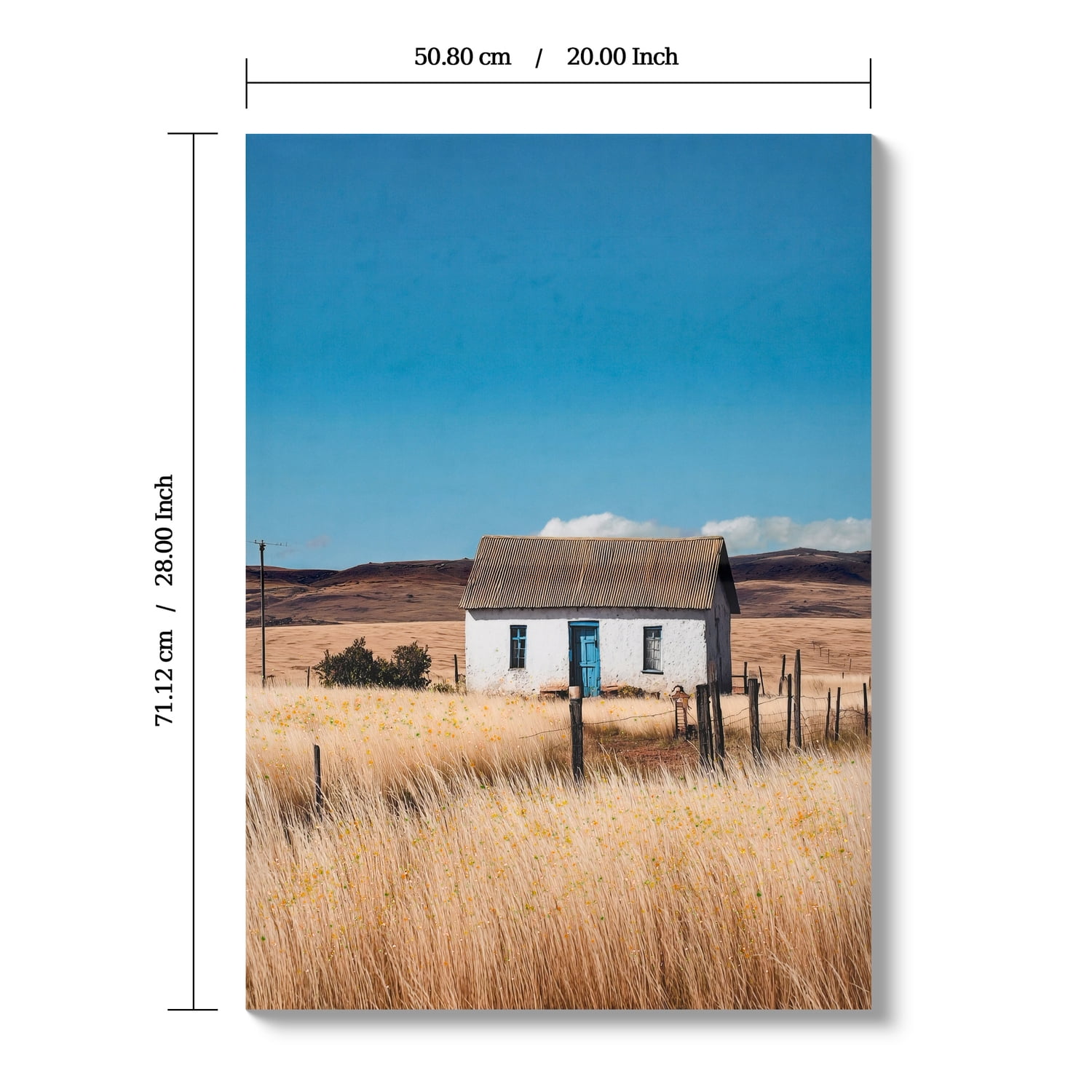 MOONMISS 20x28 Farmhouse Framed Canvas Wall Art White House Rustic Countryside Vintage Living Room Bedroom Decor
