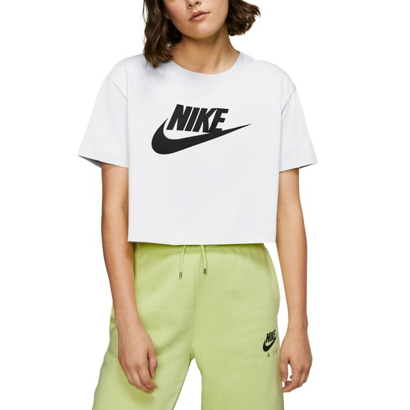 Nike Sportswear Essential Women's Cropped Logo T-Shirt, Birch Heather, XS