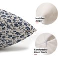 thumbnail image 2 of Daisy Floral Block Print Lumbar Pillow Covers 12X20 Inch Navy Blue Beige Flowers Decorative Pillow Cases Set of 2 Farmhouse Home Decor Vintage Rustic Cute Throw Pillows for Sofa Couch Outdoor, 2 of 6