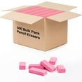 thumbnail image 2 of 100 pack 5 Large Latex Free Pink Erasers for Writing, Note taking 500 Erasers Total, 2 of 9