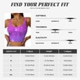 thumbnail image 5 of Goofa Purple Glitter Printed Sports Bras for Women, High Impact Running Bra Workout Crop Tank Tops Longline Sports Bra Push up-X-Large, 5 of 9