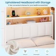thumbnail image 6 of Twin Bunk Bed with 8 Storage Drawers, Twin Over Twin Size Metal Bunk Beds with Charging Station & LED Lights & Storage Headboard & Safety Guardrail & Ladder, White, 6 of 9