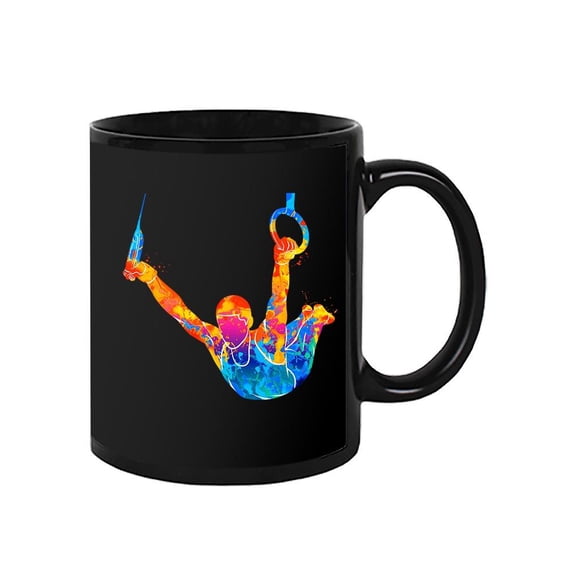 Colorful Gymnast On Rings Mug Unisex's -Image by Shutterstock