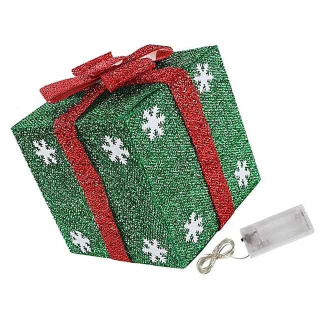 Injueey Caja de regalo Decoración de Navidad Suministros festivos Accesorios para festivales Artesanía Calcomanía de Navidad que funciona Kits de decoración para fiestas