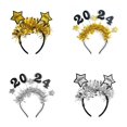 thumbnail image 3 of 2024 Happy New Year Headband Gold Sliver Tassel Hair Accessories Glitter Star Sequin Hairhoop New Year Eve Party Prop Decoration, 3 of 4