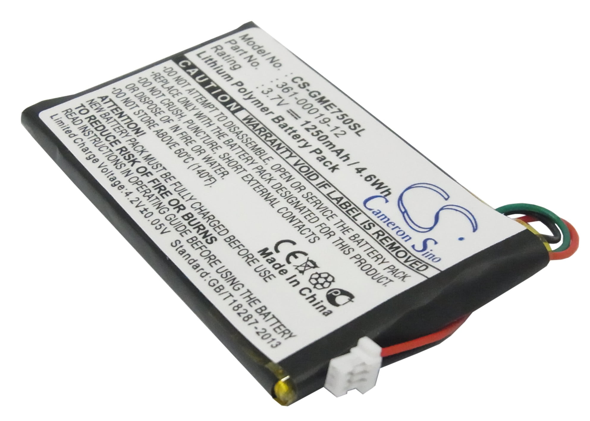 Replacement Battery For Garmin 3.7v 1250mAh / 4.63Wh GPS, Navigator